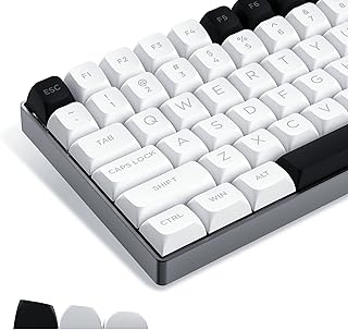 XVX Simple White PBT Keycaps, 187 Keys Custom Keycaps Set, Bow Keyboard Keycaps, Profile, for Cherry MX Covers Fullsize 60% 65% 75% 80% 100% and Alice Layout Mechanical Keyboard