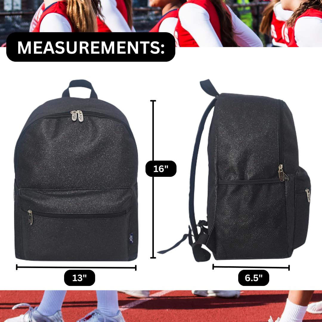 NGIL Glitzer-Rucksack für Tanzrucksack, Teamsport, Cheer Bag, Glitter-Schwarz, Large, Tagesrucksäcke