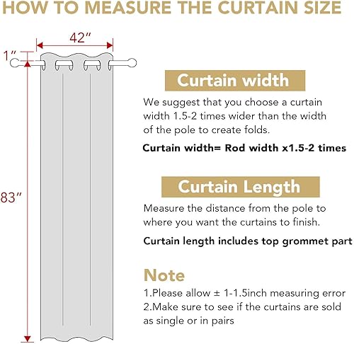 Miniatura 2 de H.VERSAILTEX - Cortinas opacas con aislamiento térmico para oscurecimiento. Cortinas con ojales, protección de privacidad para ventana, 84 pulgadas