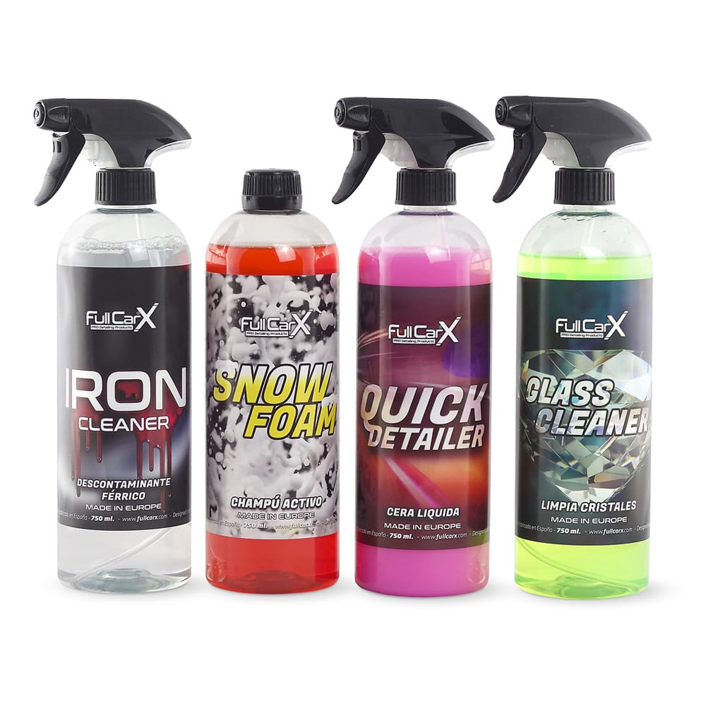 FULLCARX Auto Reinigungsset Aussen, Felgenreiniger, Autoshampoo Snow Foam Aktivschaum PH Neutral, Autowachs Quick Detailer, Fensterreiniger Glasreiniger, Detailing Waschen Autopflege Professional