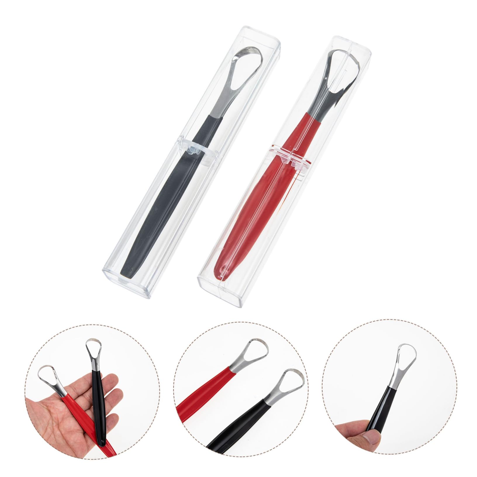 VALICLUD 4 Set Pulisci-lingua Detergenti Orale Scrubber Impasto Raschiatore Respiro Raschietto Strumenti Per La Pulizia Della Lingua Pulisci Lingua in Acciaio Inossidabile Pp 2 Pezzi * 4