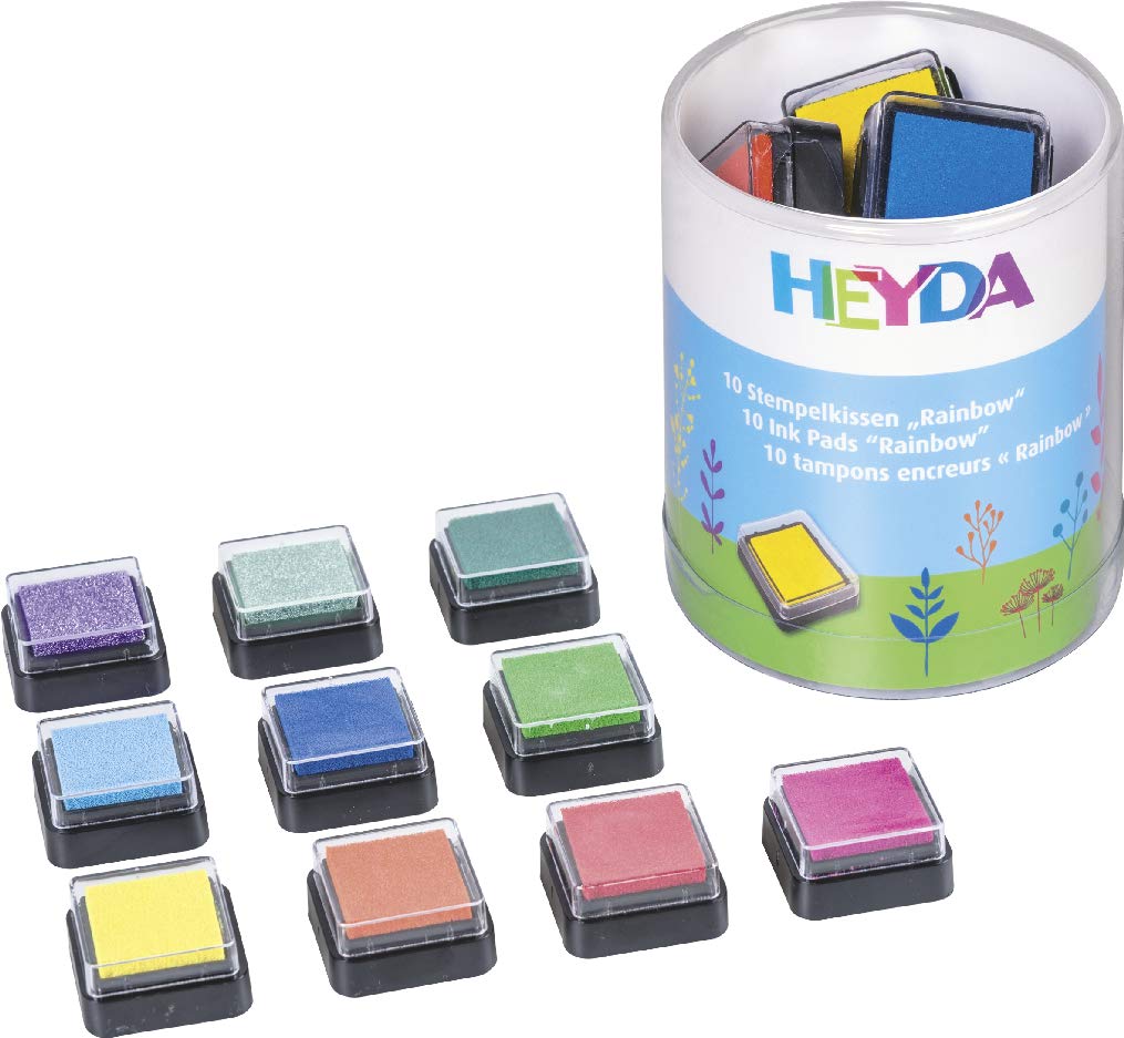 Mini-Stempelkissen-Set Rainbow, 3 x 3 cm, 10 Farben
