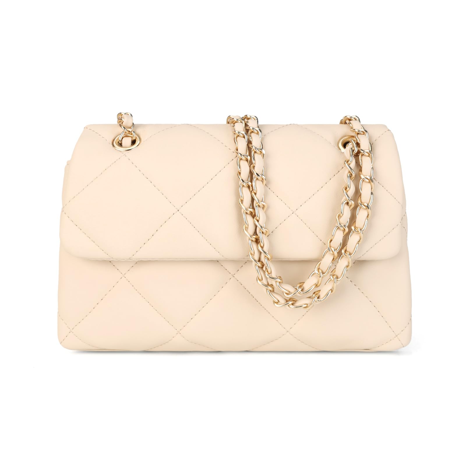 Gladdon Quilted Crossbody Purses for Women Small Ladies Shoulder Bag Trendy | Gold Chain Strap,Any Outfit,Evening Bag,Smart Storage,Lightweight easy care