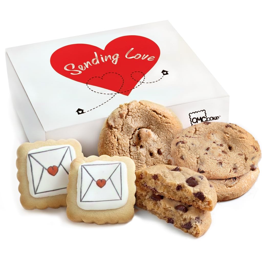 Care package Gift Basket Sending Love Hugs Cookie Chocolate Chip Cookies For Men Women Kids | INDIVIDUALLY WRAPPED | Large Cookies | Get Well Soon Sympathy Miss You Thinking Of You Envelope Cookies