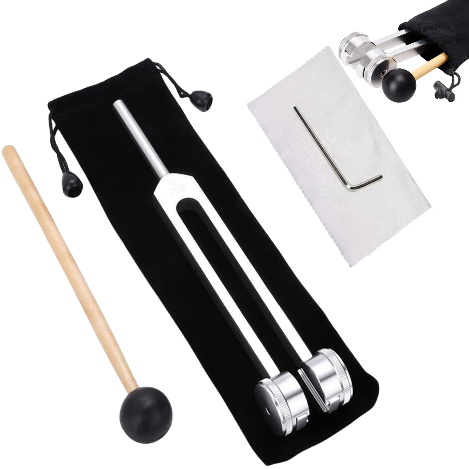 Diapasón de 128 Hz Diapasón Terapéutico Diapasón Neurología Aleación de Aluminio Respuesta de Frecuencia Precisa con un Martillo de Silicona para la Terapia Terapia de Chakras Terapia de