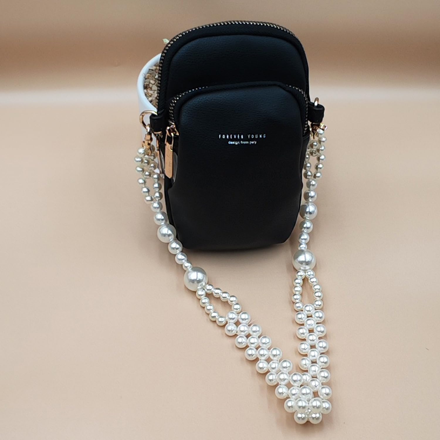 Pmnzdy Perlen Taschenkette 30cm - Silberne Tragekette Für Handtaschen