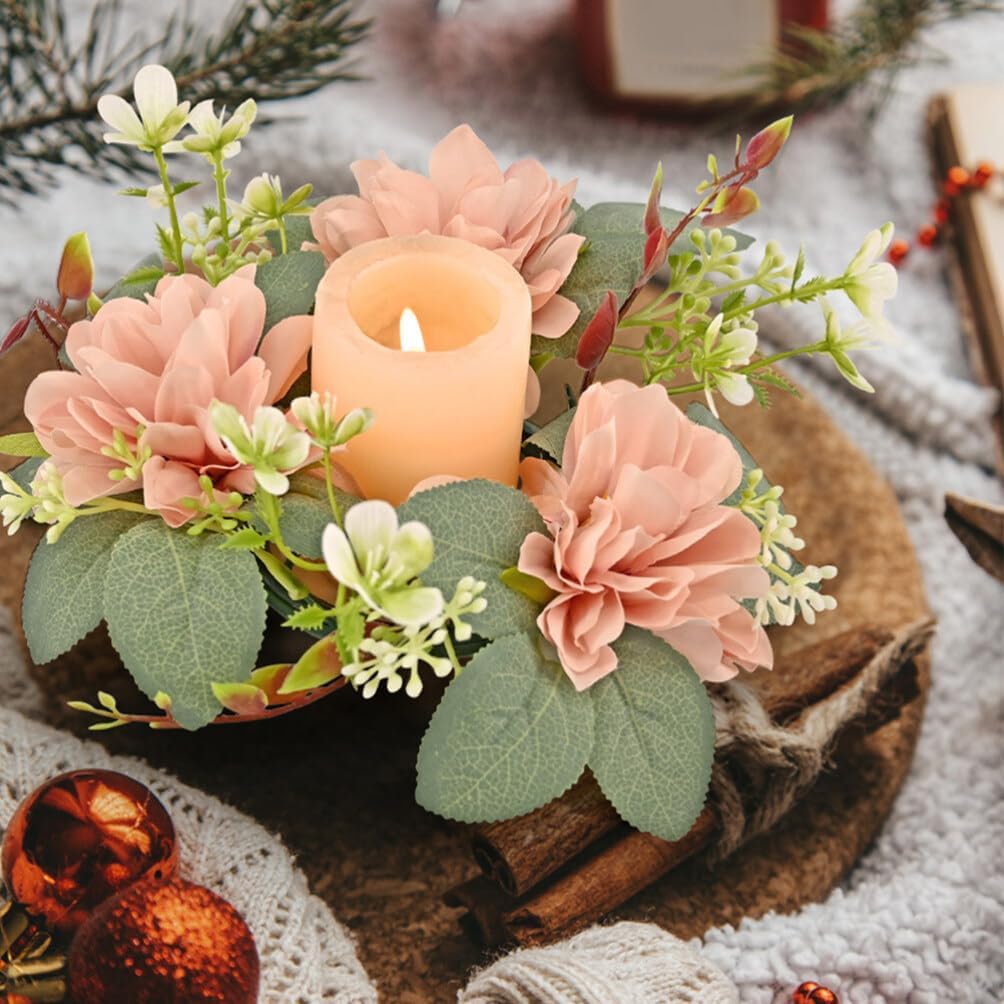 Kichvoe Party Candle Garland Artificial Flower for Elegant Table Centerpiece Wreath for Weddings Home Decor and Seasonal Celebrations