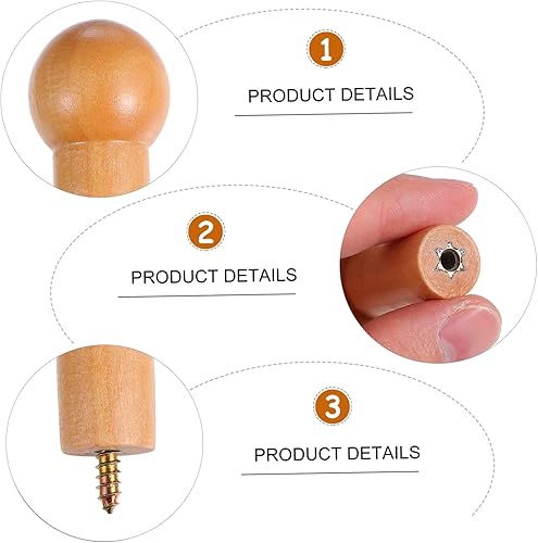 Miniatura 9 de Zerodeko 20 juegos de gancho redondo de madera para colgar sobre la puerta, gancho de pared de madera para colocar sobre la puerta, gancho de pared