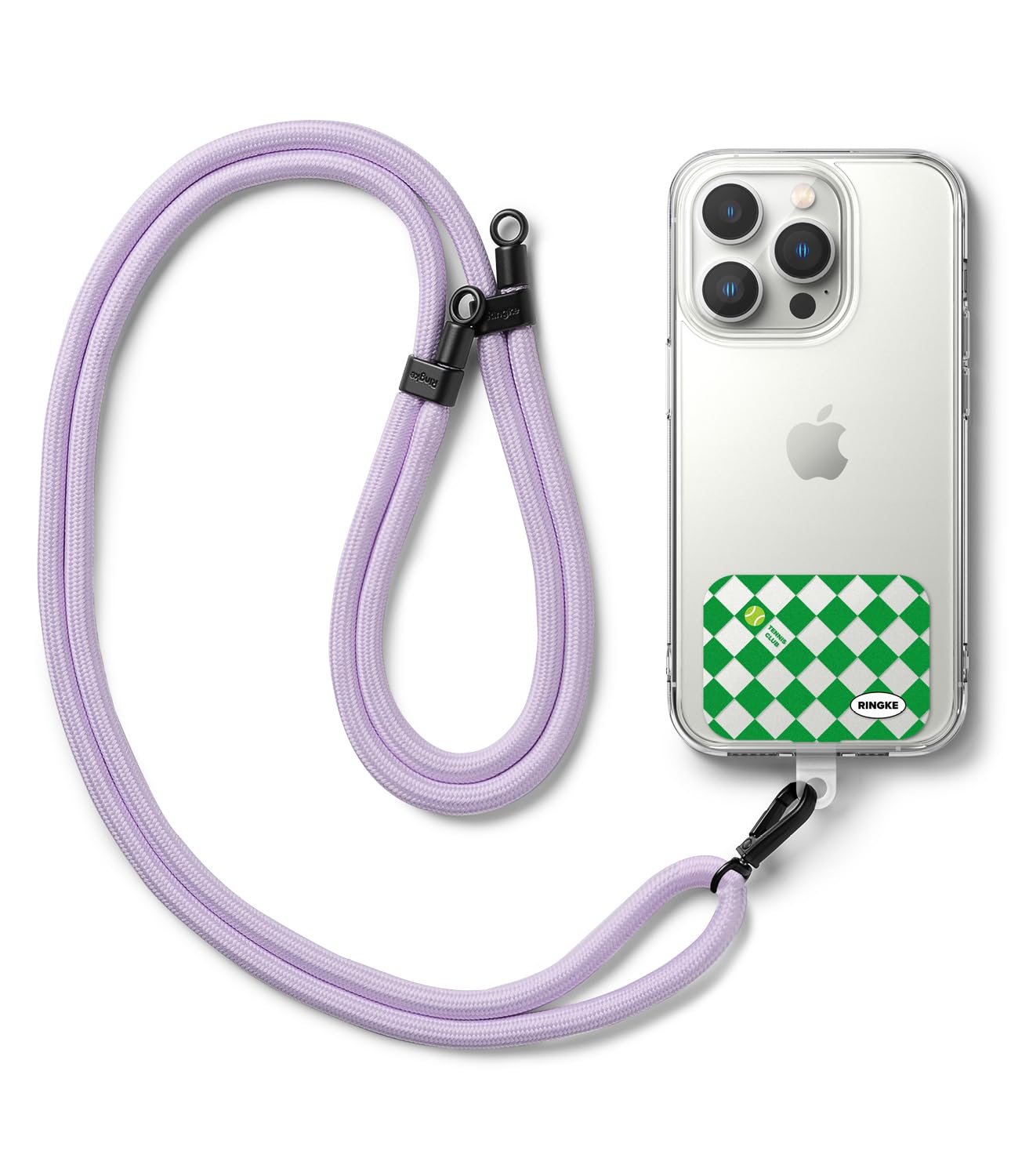 Ringke Holder Link Strap with Graphic Design TPU Tag, Adjustable Crossbody Polyester Rope Lanyard Compatible with Universal Smartphone Case - Tennis Club-image-41