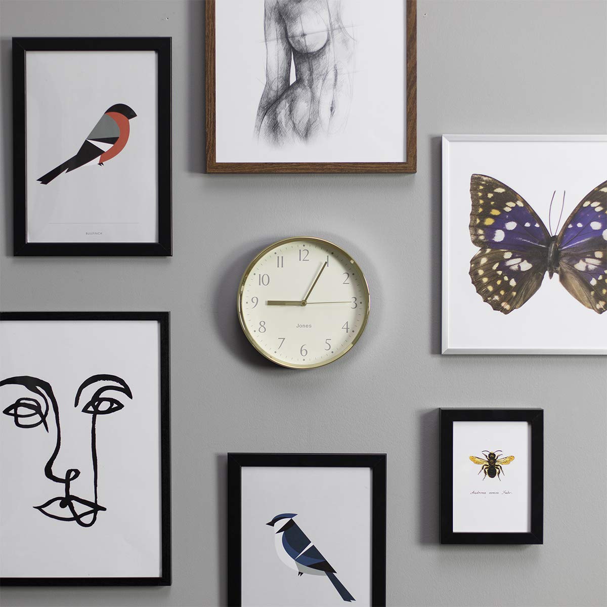 Jones Clocks® Dime Small Round Wall Clock Kitchen Clock Living Room Clock Office Clock