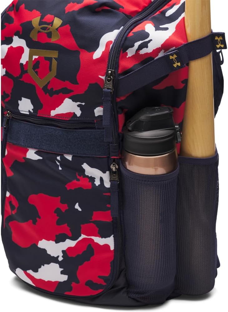 Under Armour Unisex Utility Baseball Backpack Print, (412) Midnight Navy / / Metallic Gold, One Size Fits All