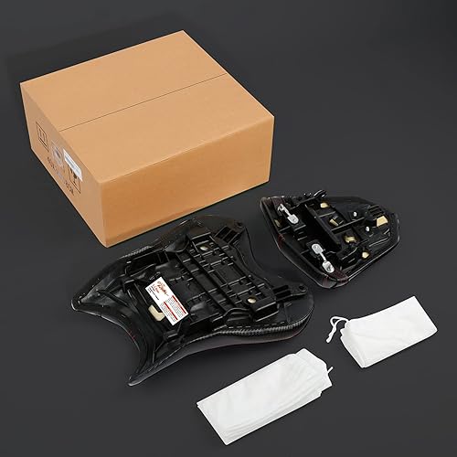 Miniatura 8 de TCT-MOTORPARTS Fundas de asiento delantero y trasero de motocicleta para Yamaha YZFR6 YZF R6 YZF-R6 2006-2007 (negro y rojo #4)