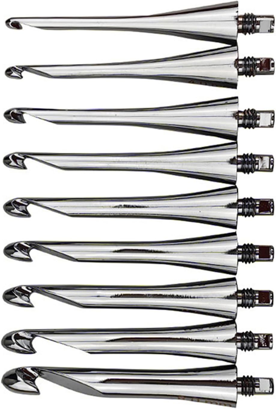 交換可能なヘッド付きかぎ針編みフック3.5mm-8.0mm編み針手作りの縫製アクセサリーフックセット人間工学的な交換可能な編み物