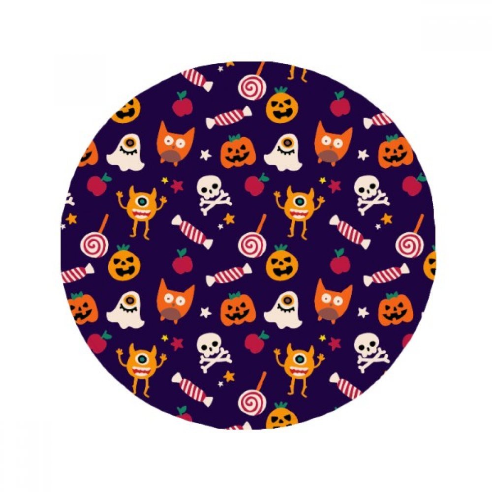 Tapis antidérapant Halloween citrouille ronde protège du froid et des sols glissants 50x50cm