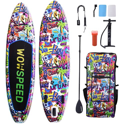 Tablas Paddle Surf,320×84×15cm Tablas De Paddle Surf Hinchable Pintada,Paddel Surf Hinchable Adulto con Paleta Ajustable&...