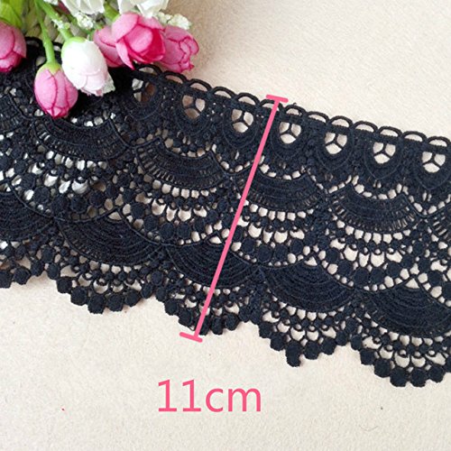 Ruban Au Crochet Dentelle Coton Yulakes - 3 Yards (2.74m) X 9cm - Blanc - Pour Décoration Et Couture