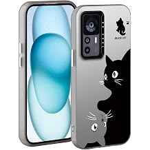 YUXING Case for OnePlus 15 with Flower Animal Graffiti Art Pattern Design Black Back Cover Slim Thin Shockproof Bumper Protective Case, Cat