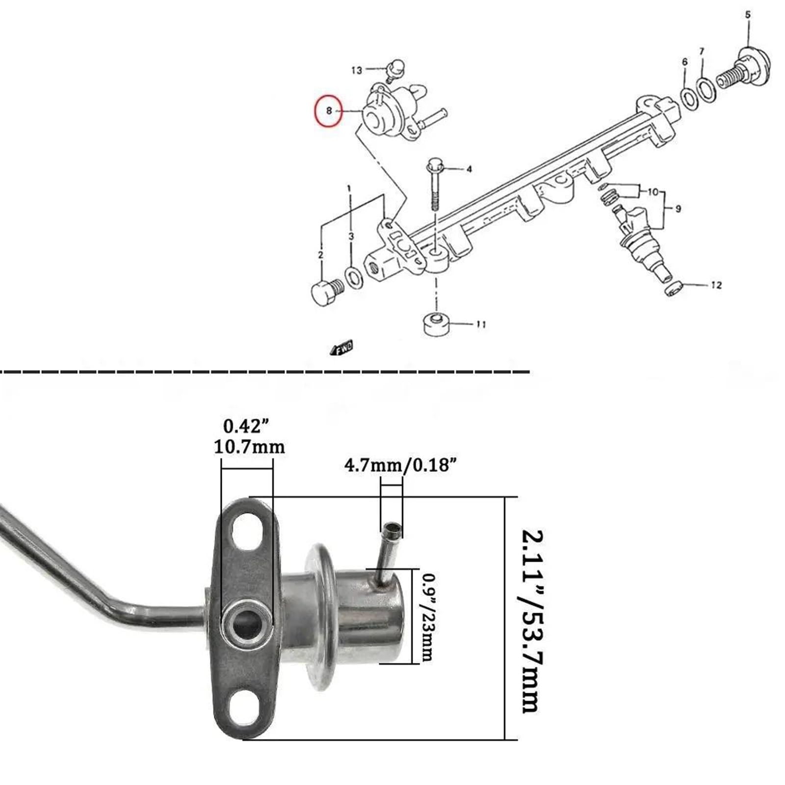 15160-58B00 96068642 Regolatore di pressione di iniezione del carburante adatto for Suzuki Geo for Chevy Tracker Sidekick 1516058B00 15160 58B00 158-0560