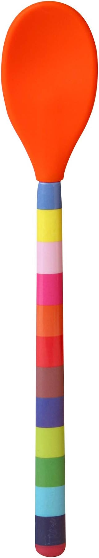 French BullEasy Grip Melamine Handle Silicone Non-Stick Heat Resistant BPA-Free Chef Kitchen Utensils for Cooking, Mixing, Baking, Spoon, Orange