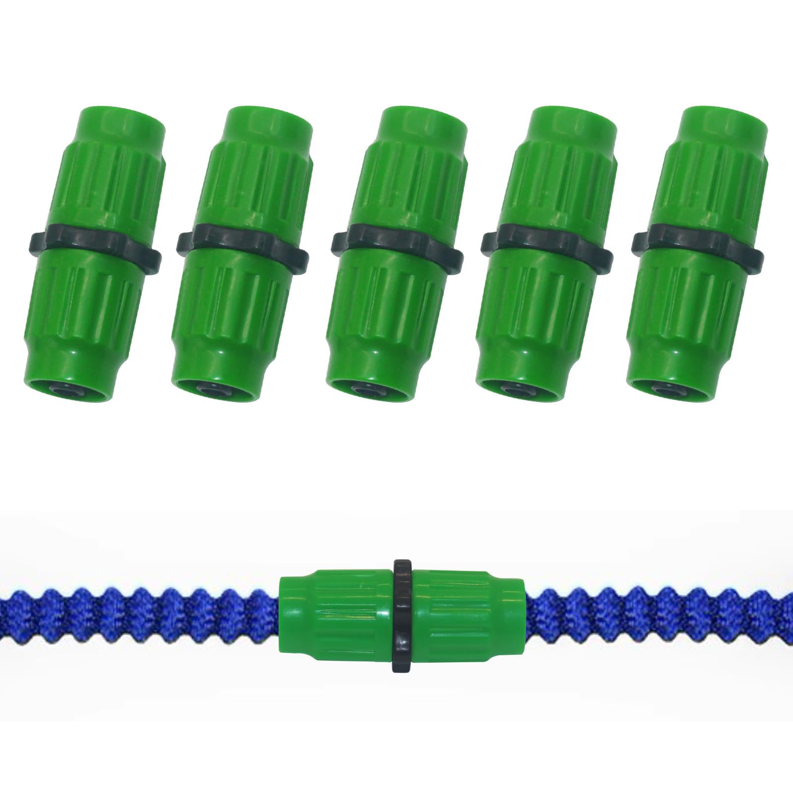 Expandable Garden Hose Repair Kit, 5 Packs Dual-Channel Flexible Garden Hose Connector Hose Plastic Hose Repair Accessories for 3/4