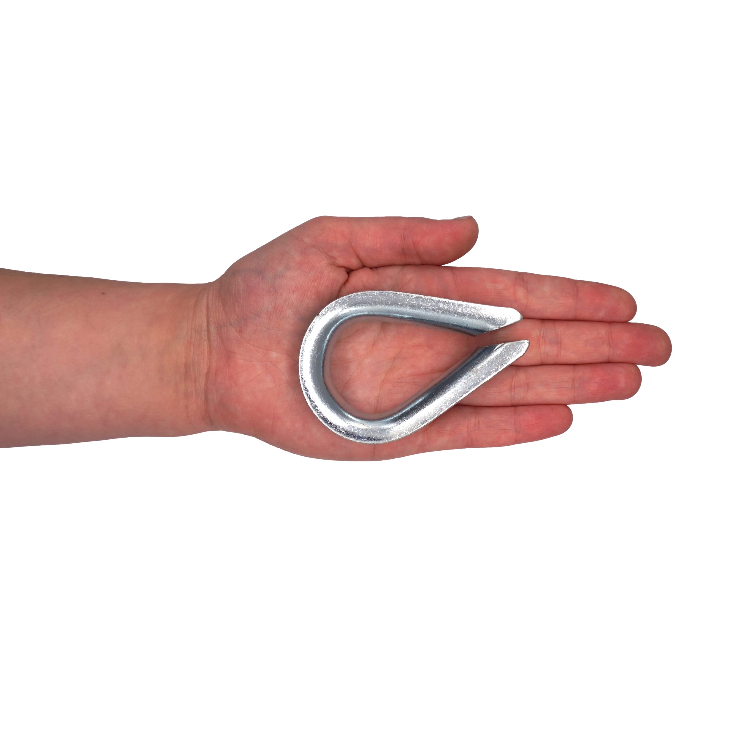 Lot de 10 cosses de câble galvanisées DIN 6899B - 14 mm - Pour câbles en acier - Pour gréement de câbles (10 pièces, 14 mm)