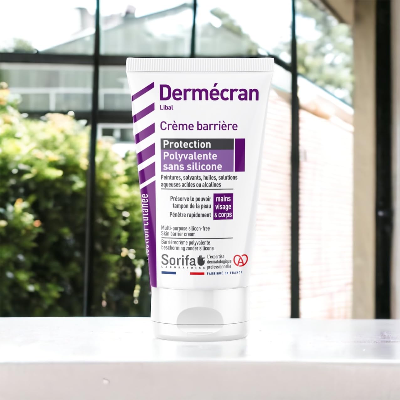 Lot de 3 – Dermécran – Crème barrière - Protection polyvalente sans silicone – Peintures, solvants, huiles, solutions aqueuses – Mains, visage et corps – Sans parfum – Tube 50 ml.