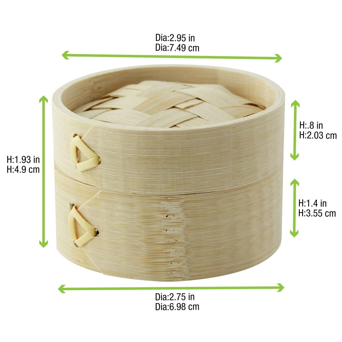 packnwood Dim Sum bambú Mini Vaporizador, 2.9-Inch X 1.9-inch (funda de 200)