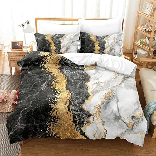 寝室装飾寝具セット,大理石模様子供の10代の3点セット掛け布団カバーセットマイクロファイバー,四季布団かばー暖かいふわふわ,1掛け布団カバー170*210cmと2枕カバー43x63cm