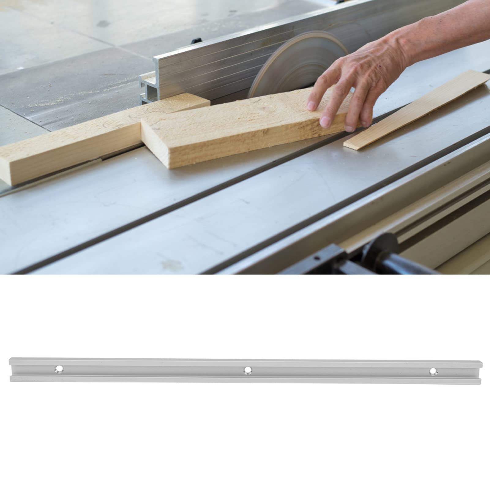 T-slot T-track Barra de pestañas, Riel en T Pestaña Mitro de Aleación de Aluminio no Poroso T-track T-slot Mitre Track Jig Fixture para Router Mesa Herramienta de sujeción (500mm)
