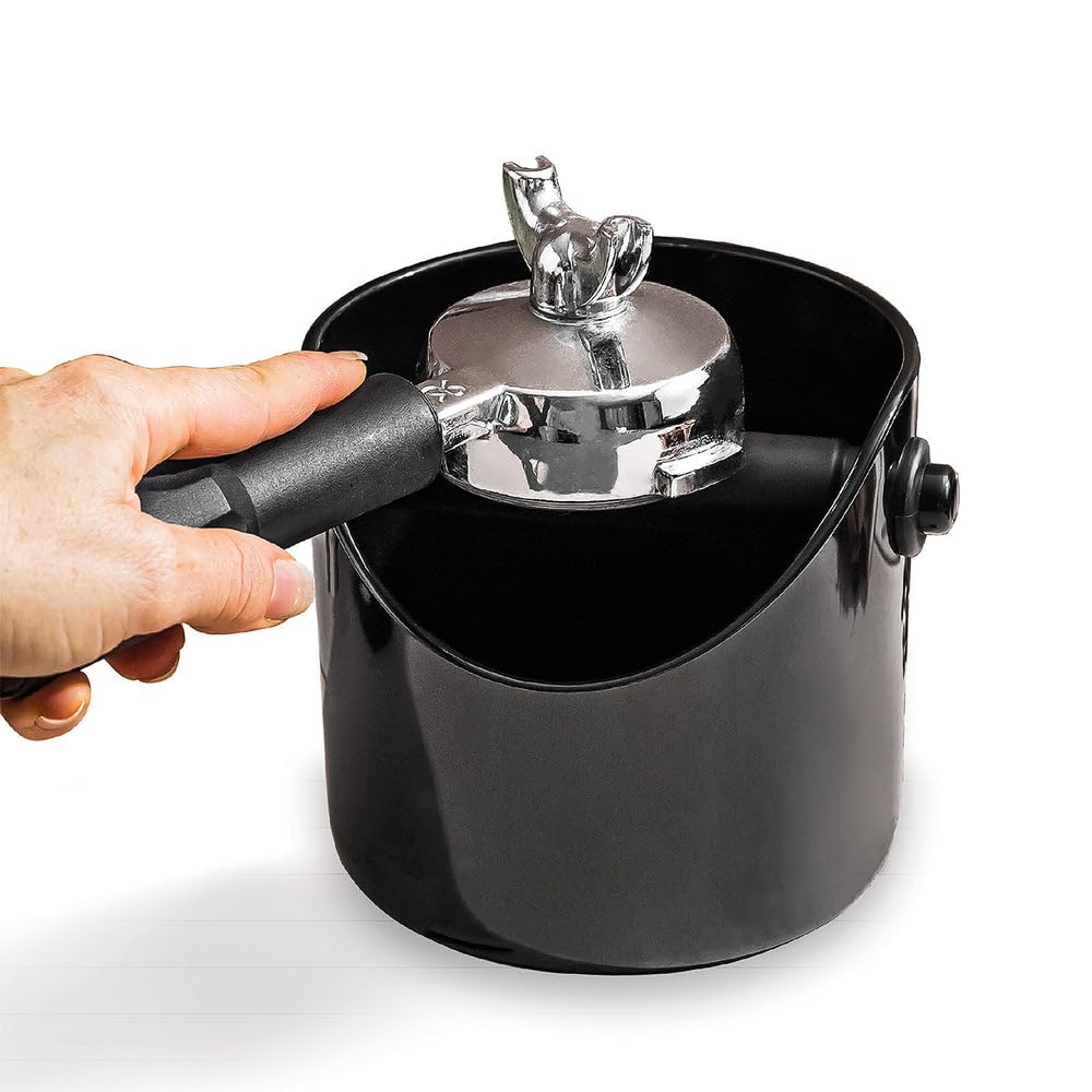 Dreamfarm Big Grindenstein Sturdy, Compact, Modern Espresso Coffee Grind Knock Box, Space-Saving Design, Durable, Easy to Use and Clean, Knock Box for Home Baristas, Black - DFM-GR1785