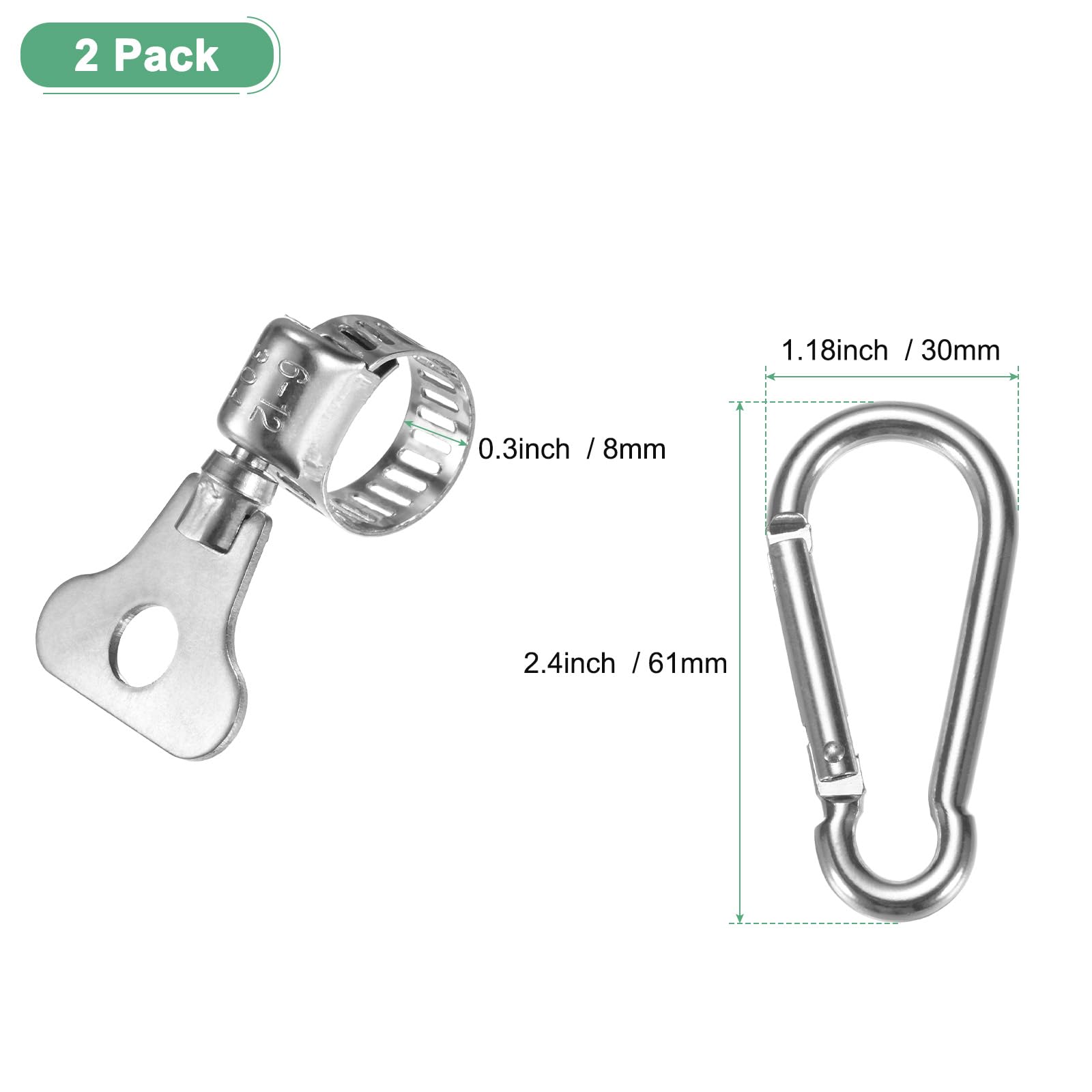 M METERXITY 2-Pack Flag Pole Rings 0.2-0.5 Inches, Adjustable Flag Pole Clips W Flagpole Clamp to Hold Flag - Image 4