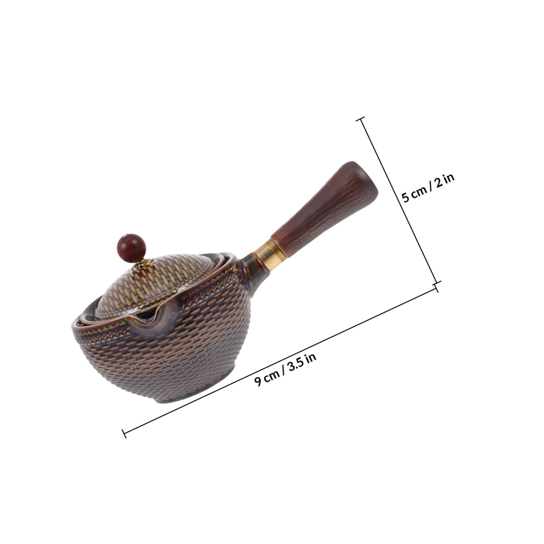 Milisten Tetera Cerámica Marrón Filtro Eficaz y Fácil de Limpiar, Adecuado para Preparar Infusiones y Té de Hierbas en Casa