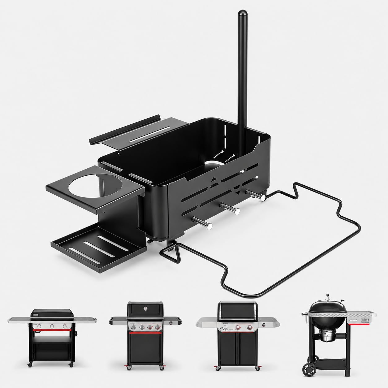 Utheer Grill Shelf Organizer Kit for Weber Works Rail, Grill Caddy