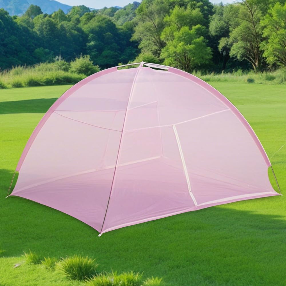 Urmagic Tente moustiquaire pop-up pour lit, design pliable portable avec fond en filet pour chambre et voyage en plein air pour bébés adultes, facile à installer et à laver, pour lit jumeau à king