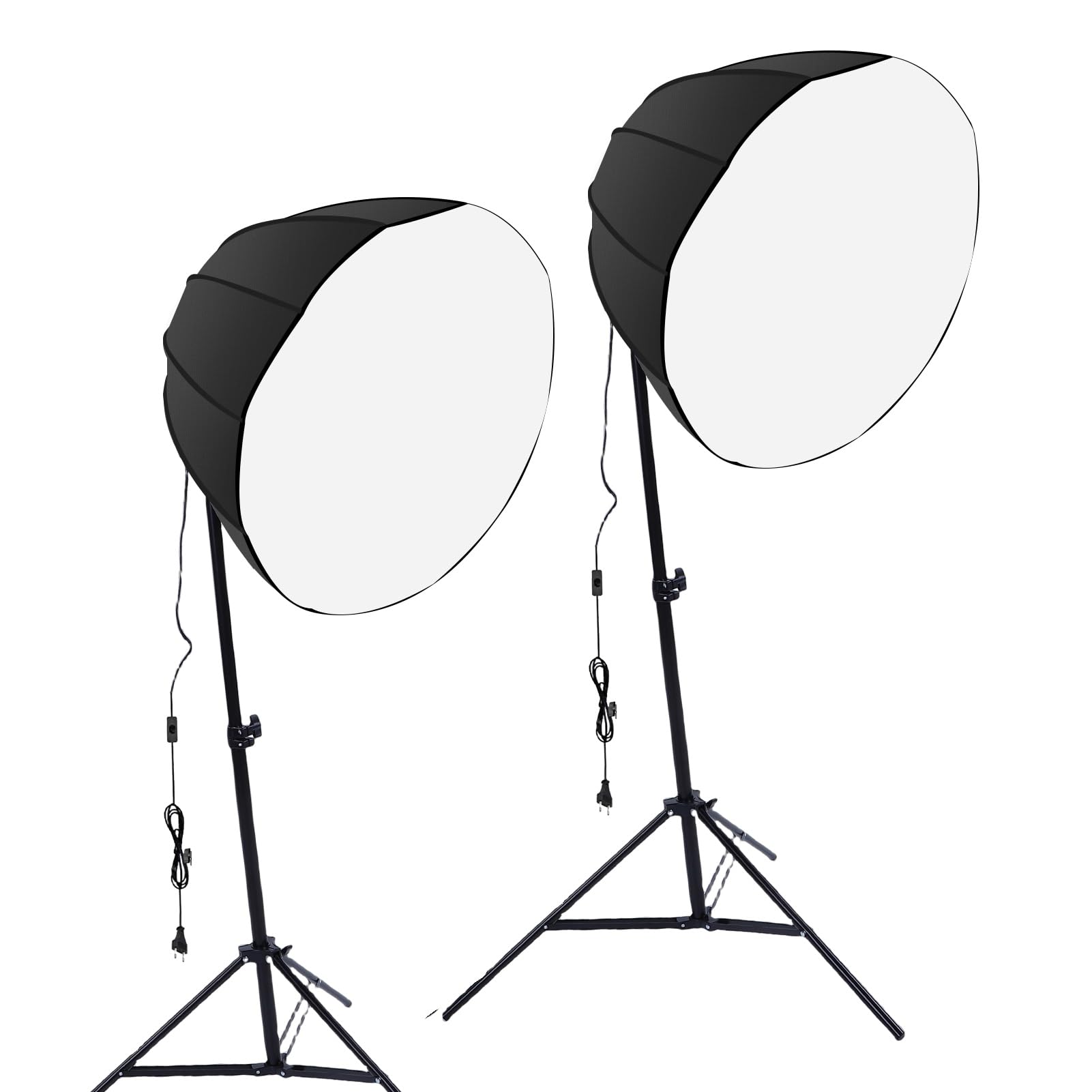 Generic Kit Luci Fotografiche Softbox Aggiornato da 85 W per Attrezzature da Studio Fotografico per Interni in Streaming Live per Ritratti con Telecomando (Spina europea)