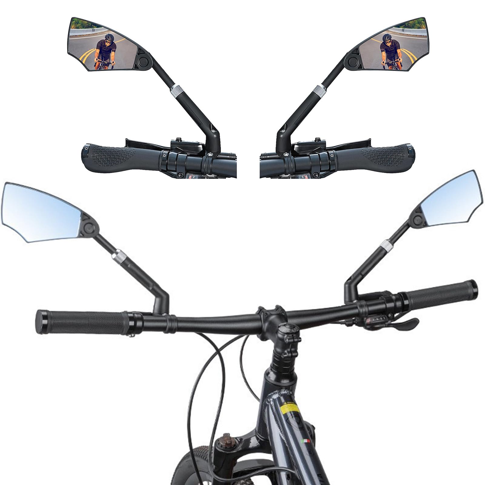 Shurhome Regulable 360 Degree Rearview Mirroring Durability Extendable Cycling Mirroring for Various Bicycles Types