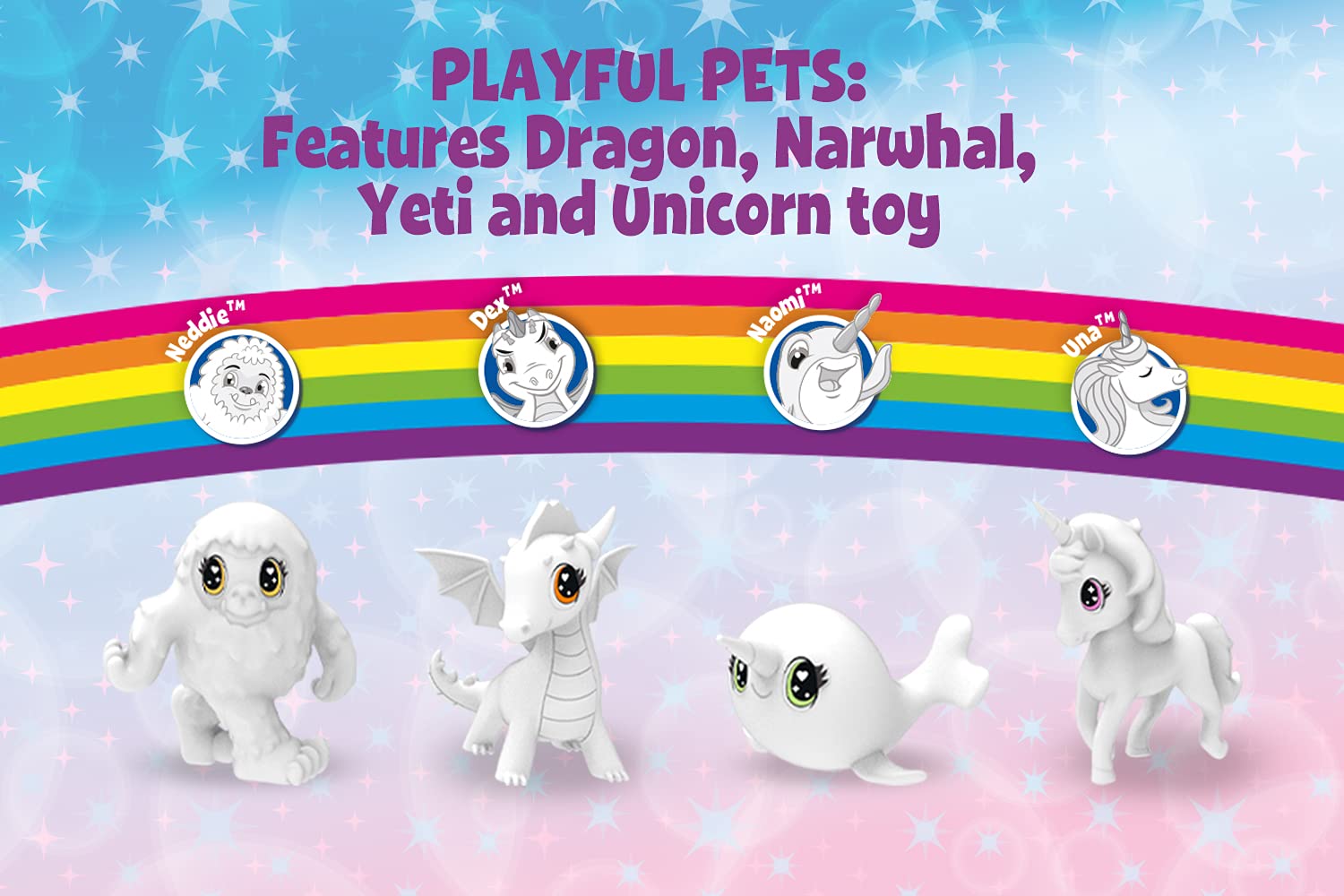 Crayola Washimals Peculiar Pets, niezwykły zestaw figurek do zabawy do malowania i kąpieli, salon prania dla mitycznych stworzeń, zabawki dla dzieci, zabawki dla dzieci od 3 lat, 12-częściowy zestaw