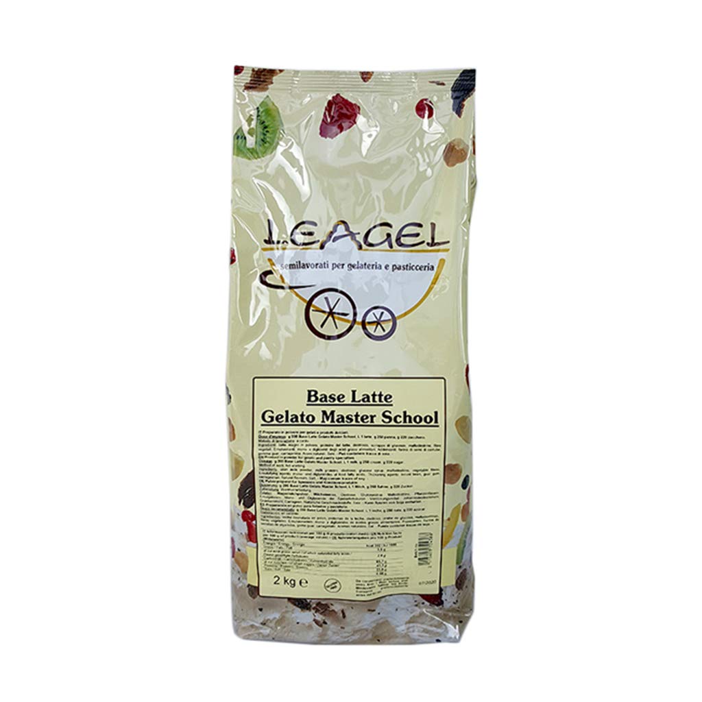 Base Latte Gelato Master School Leagel Preparato in Polvere Senza Aromi e Senza Grassi - 2 Kg -