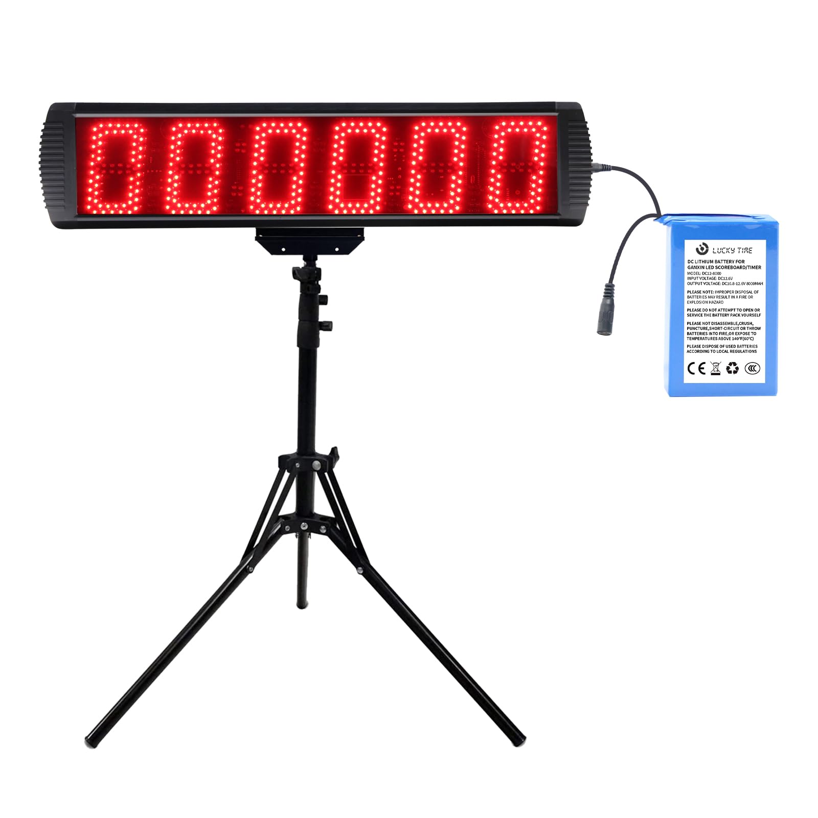 Large Display Stopwatch Race Timer With Tripod & Battery - Large LED ...