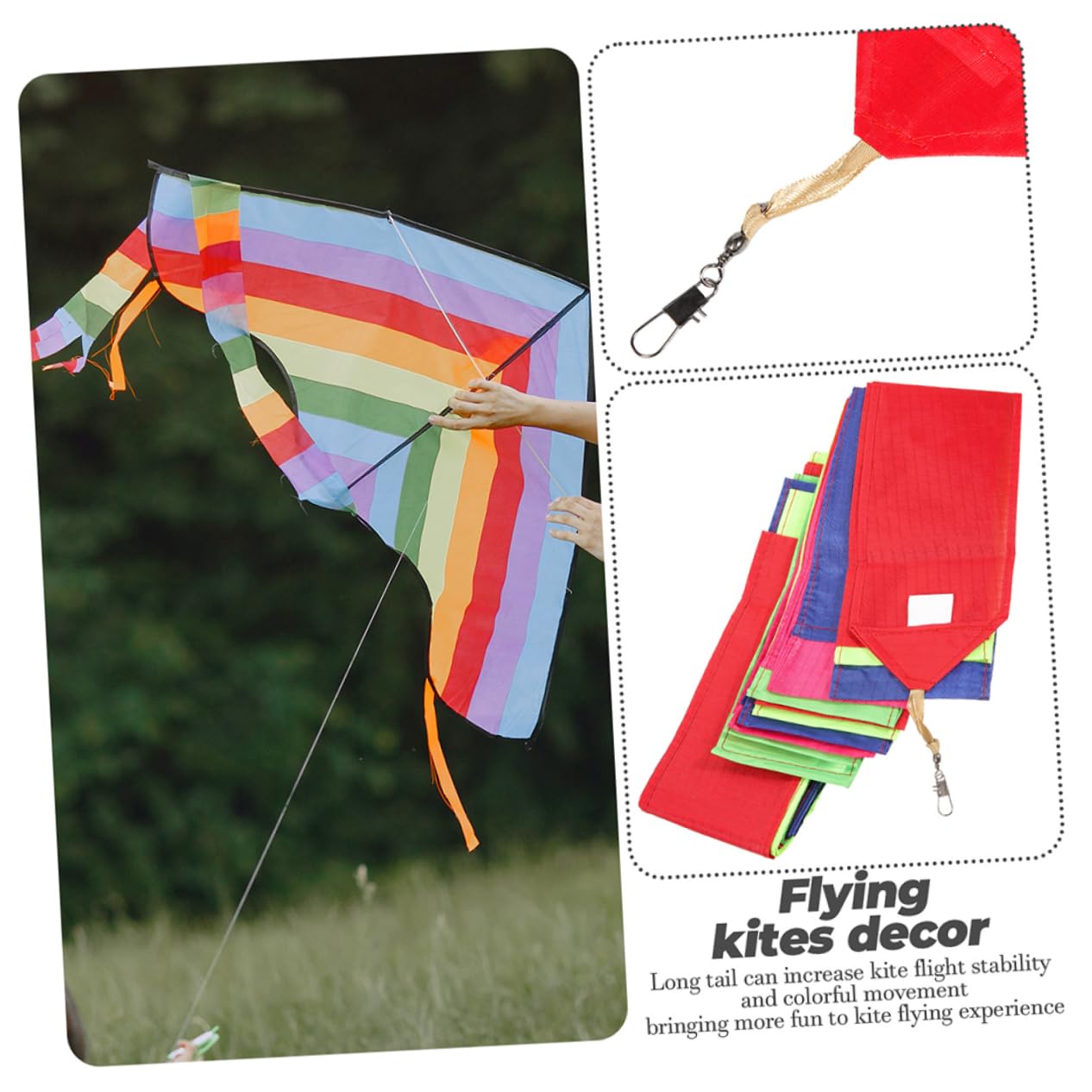 YARNOW Kite Tail Tube 15m Long Outdoor Streamer Lights Kite Decorations for Boys and Girls and Teens