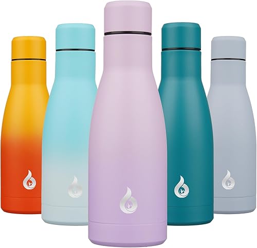 BJPKPK Botella de agua aislada de 12 onzas pequeñas de acero inoxidable, reutilizable, de metal, térmica, mantiene el frío y el calor, color morado