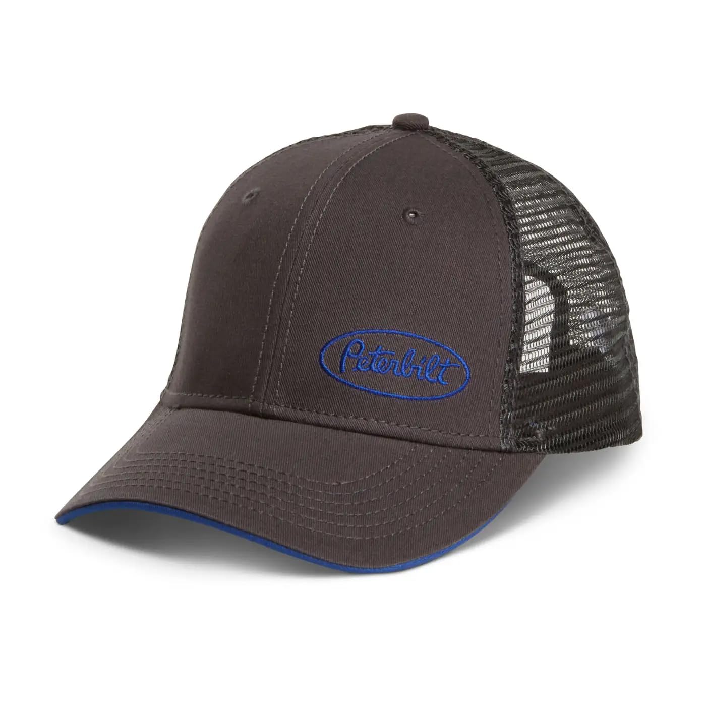 BDA Peterbilt Motors Trucks Blue & Gray Offset Oval Snapback Mesh Cap/Hat, 1-2