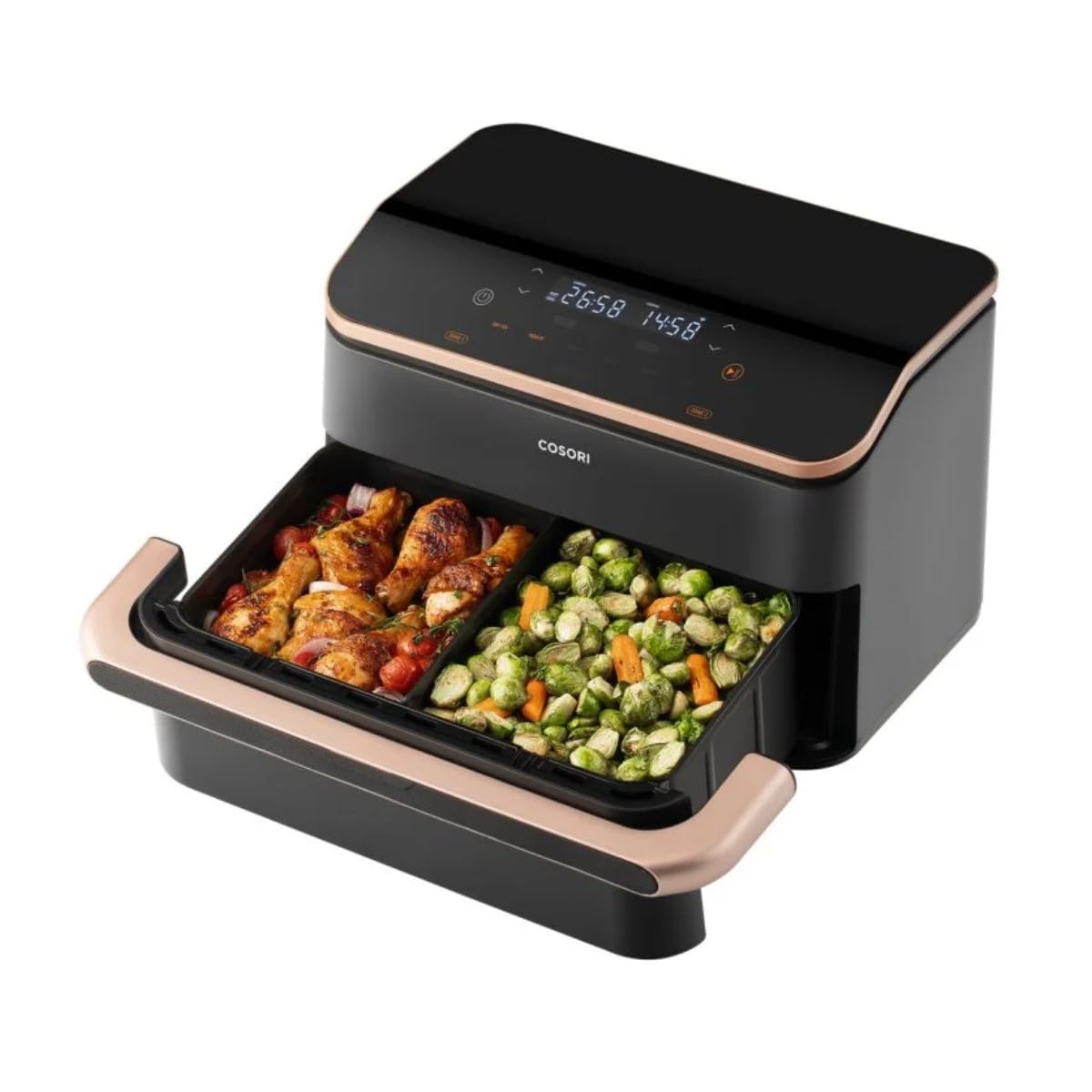 COSORI Twinfry Chef Edition Freidora de Aire WiFi 10L Dual Basket + Tenacilla de Silicona