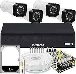 Kit Cftv 4 Câmeras Segurança Full Hd 1080p Dvr Intelbras 1TB