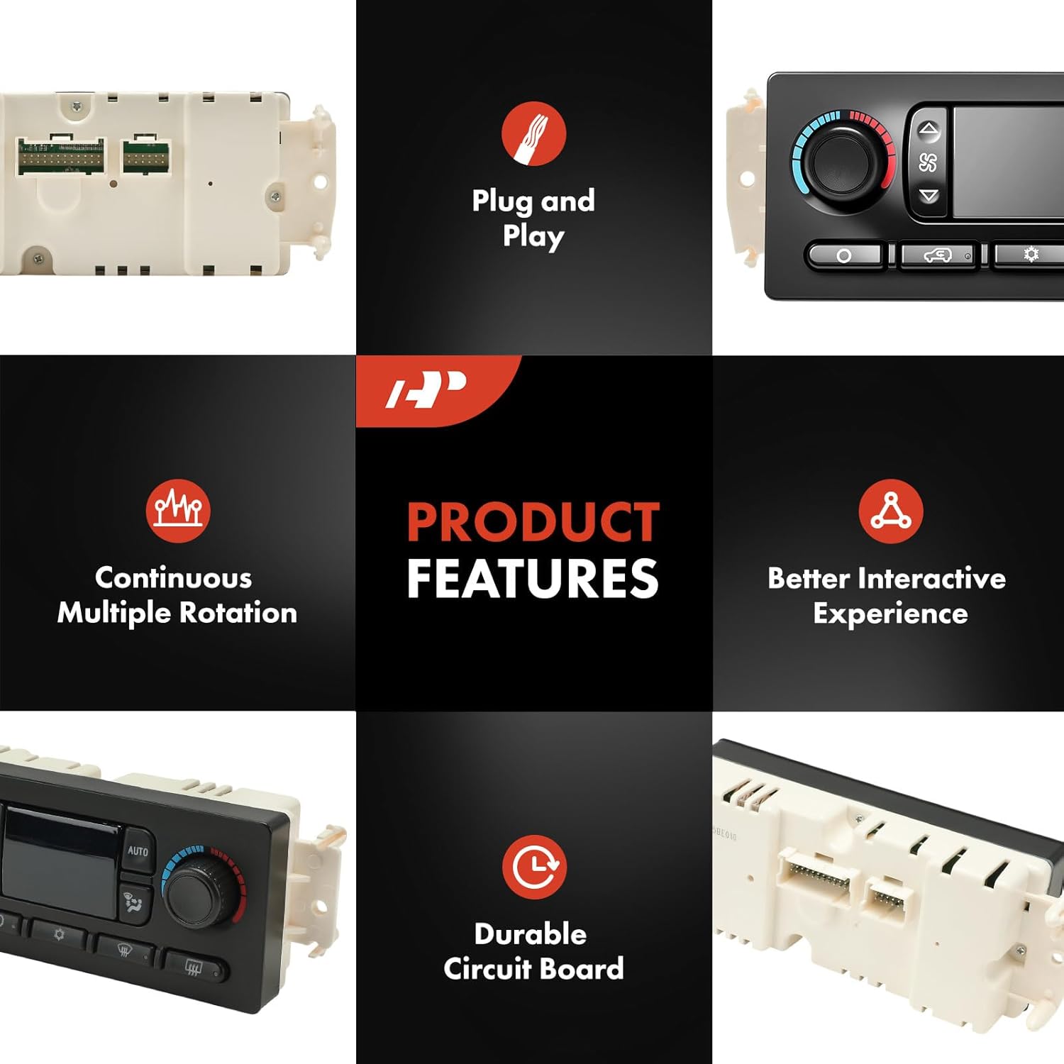 A-Premium Automatic Climate Control Module A/C & Heater Control Panel - Compatible with Hummer H2 2003 2004 2005 2006 2007 - with Rear Window Defogger, Replaces# 10399657 15105969