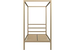 DHP Canopy Bed Frame with Metal Headboard, Twin