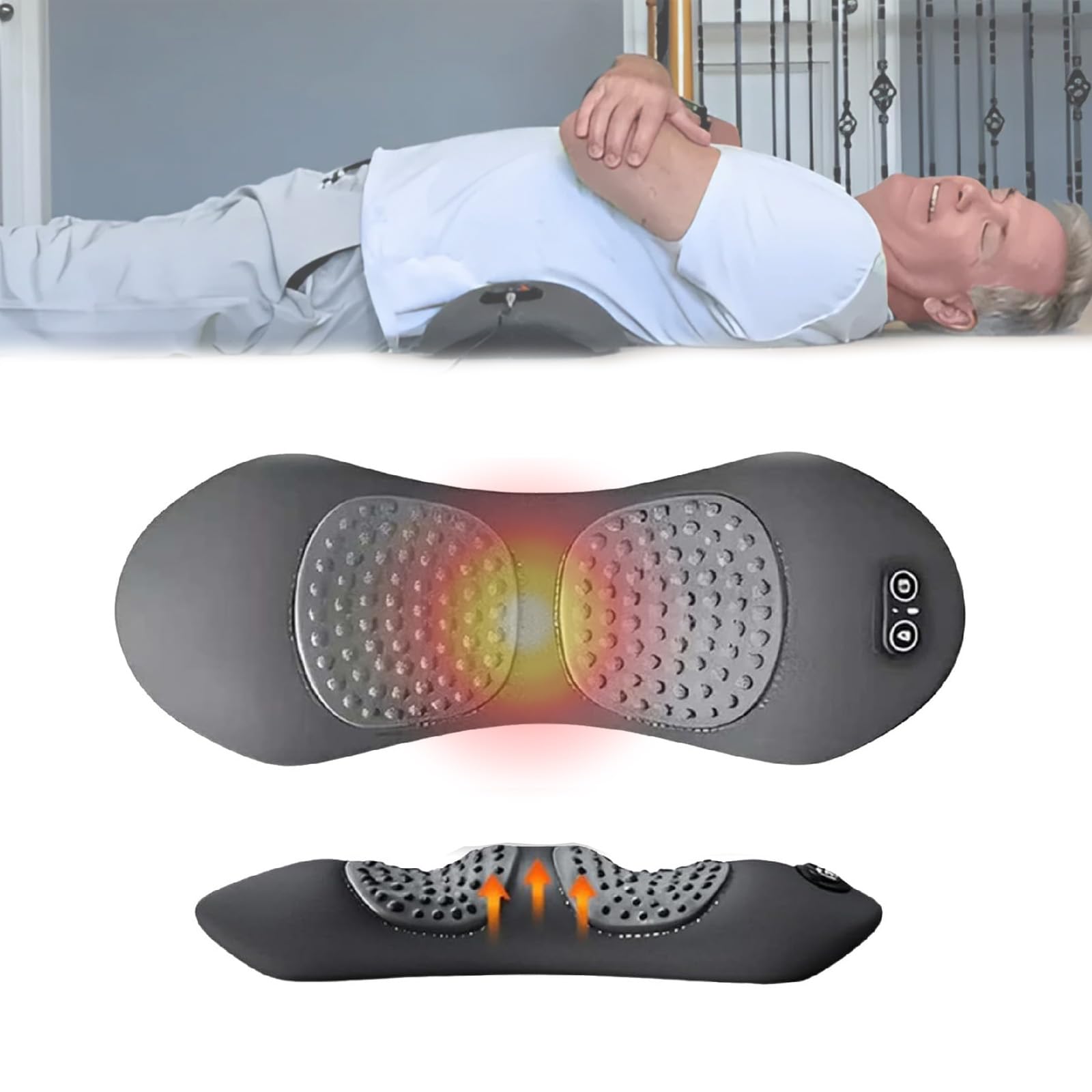 Masseur de dos pour thérapie, vibration des tissus profonds portable et levage de traction, idéal pour soulager le cou et les épaules, soulagement efficace de la douleur sciatique