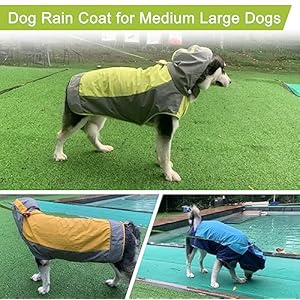 Dog Raincoatdog Waterproof Jacketreflective Dog Jacket with Hoodielightweight Dog Poncho Slickerdog Rain Coat for Medium Large Dogs green Xlarge  Cucciolini Doodles Dog raincoatdog waterproof jacketreflective dog jacket with hoodielightweight dog poncho slickerdog rain coat for medium large dogs green x large   cucciolini doodles
