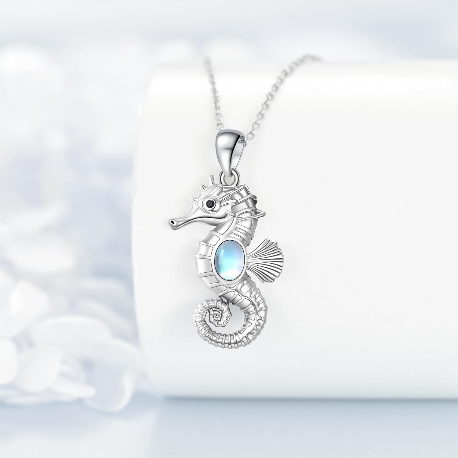 Manta Ray Necklace Animal Moonstone Pendant Necklace Ocean Jewelry Gifts for Women - Image 2