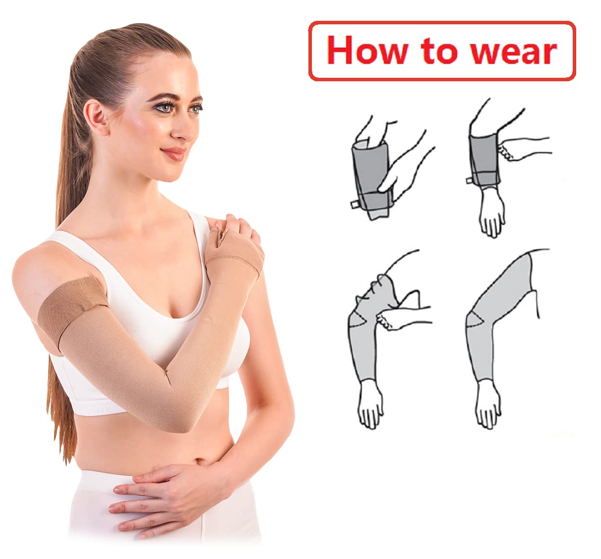 Samson Orthotics Lymphedema Arm Sleeve Extra-Firm Graduated Compression Stocking for Post-Mastectomy and Lymphoedema of Hand for Women and Men (Single, XX-Large) 1